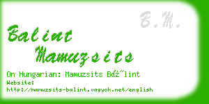 balint mamuzsits business card